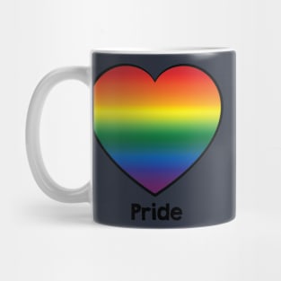 Pride. Rainbow heart design to support love and inclusion. Mug